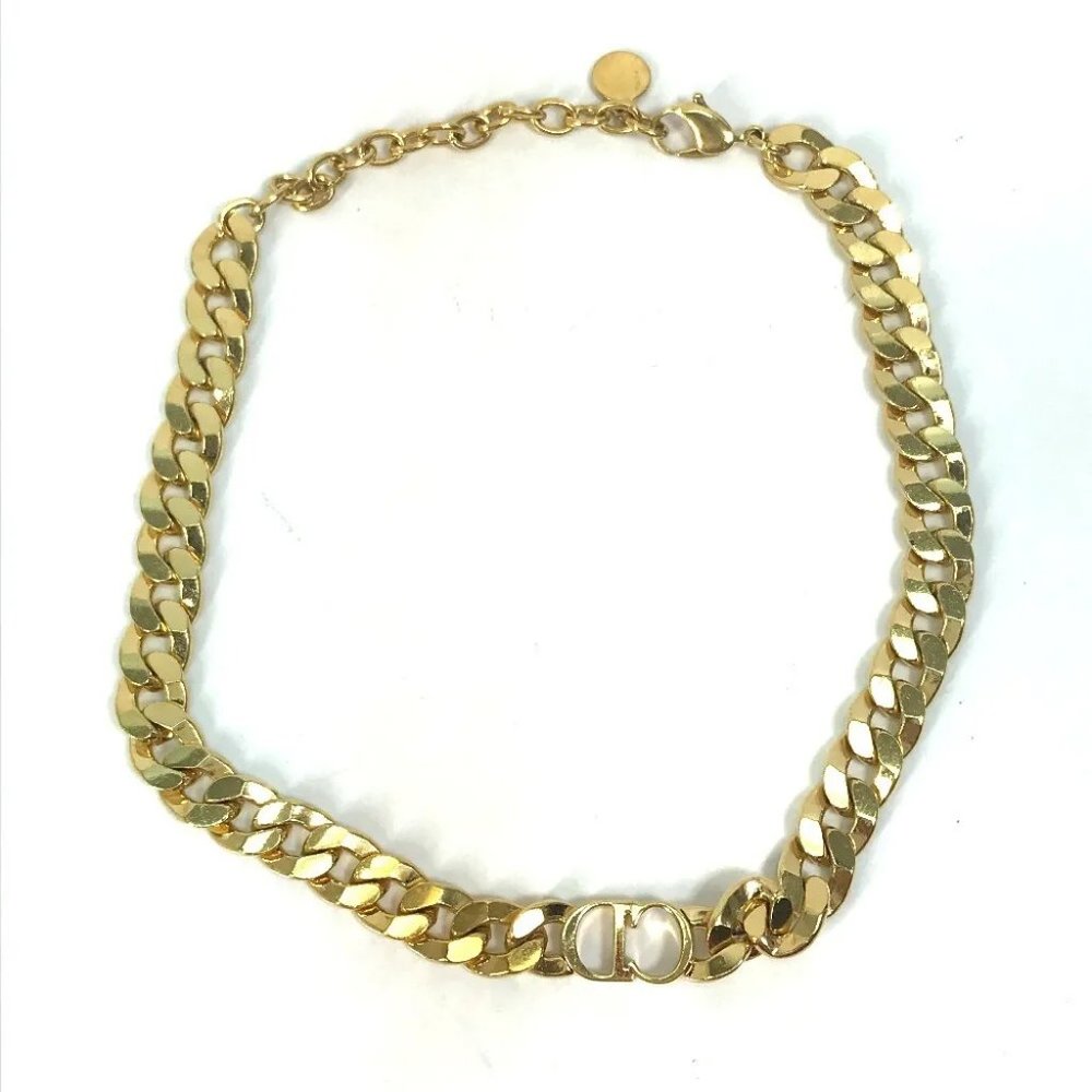 Christian Dior Danseuse Etoile Danseuse Etoile Choker Chain Necklace Metal Gold - Picture 2 of 8